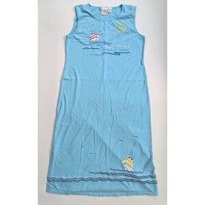 Michael Simon Lite Women's Maxi Dress Cruise Ship Embroidery Size PL